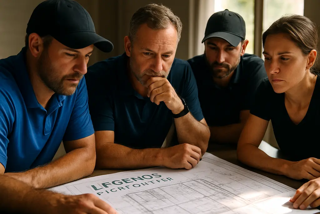 Youth basketball coaches planning near Legends Event Center before a tournament weekend