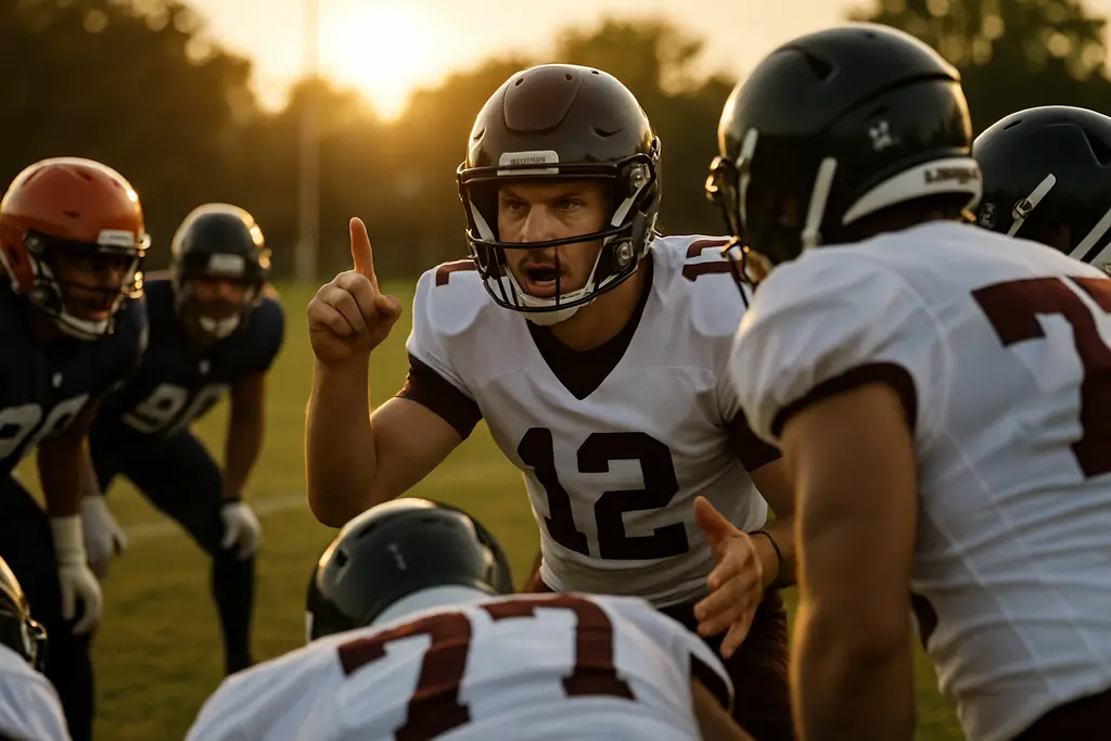 district rivalry communication shown by captains meeting before a high school football game