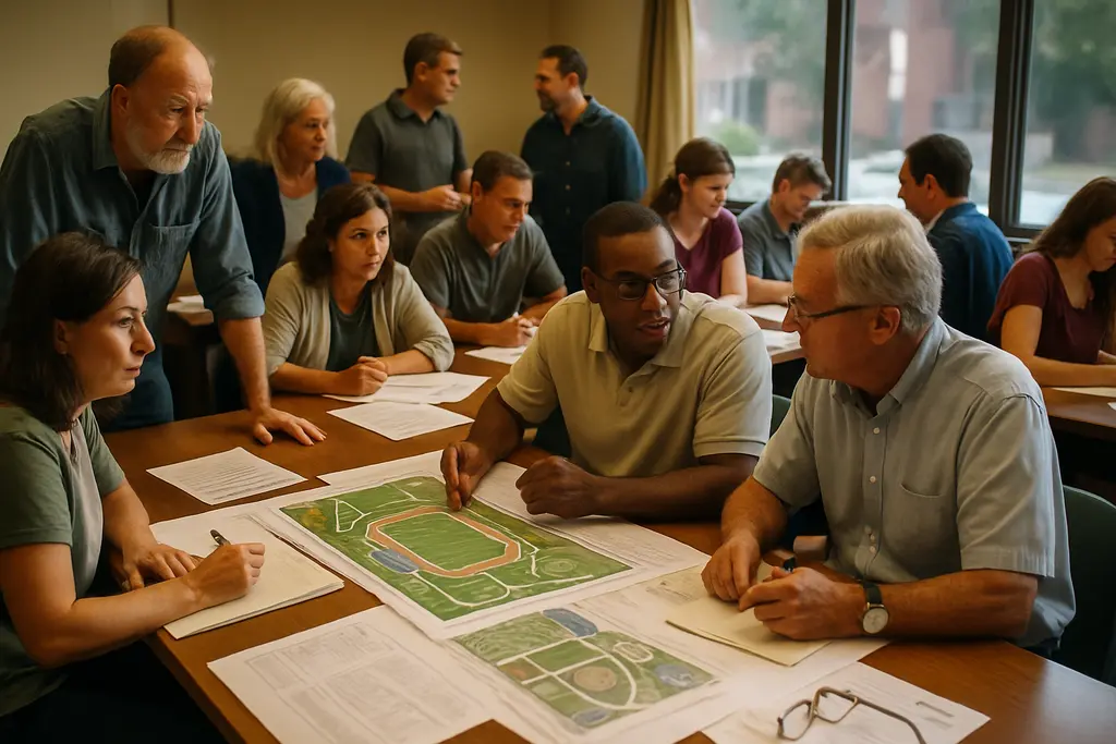 Odessa Sports Complex site with fields, courts, and families preparing for youth sports events